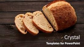  Presentation with bread - PPT theme consisting of freshly-baked-homemade-tartine-bread background and a  colored foreground