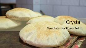  Presentation with flat - PPT layouts featuring freshly baked israeli flat bread background and a blonde colored foreground