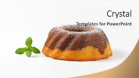  Presentation with bundt - Presentation consisting of freshly baked marble bundt cake on white background background and a white colored foreground