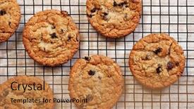  Presentation with wood rustic - PPT theme enhanced with freshly baked oatmeal raisin cookies background and a coral colored foreground