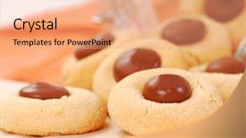  Presentation with peanut - Amazing slide deck having freshly baked peanut butter cookies backdrop and a coral colored foreground
