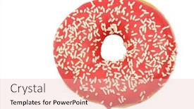  Presentation with pink white - Beautiful slides featuring freshly-baked-pink-glazed-donut backdrop and a lemonade colored foreground