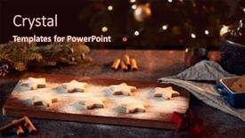  Presentation with sugar - PPT layouts having freshly-baked-star-shaped-christmas background and a wine colored foreground