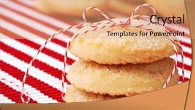  Presentation with cookies - Slide set with freshly baked sugar cookies tied background and a coral colored foreground