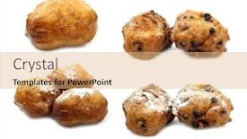  Presentation with currents - Slide deck consisting of freshly-baked-traditional-dutch-oliebollen background and a coral colored foreground