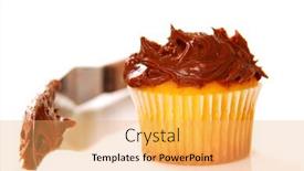  Presentation with vanilla - Presentation theme enhanced with freshly-baked-vanilla-cupcake background and a yellow colored foreground