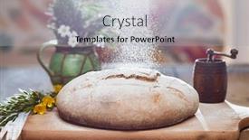  Presentation with bread life - Amazing presentation theme having freshly-baked-wheat-bread backdrop and a light gray colored foreground