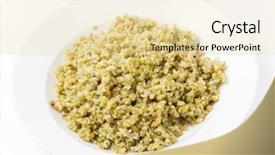  Presentation with superfoods - PPT layouts with freshly boiled cracked freekeh scorched background and a lemonade colored foreground