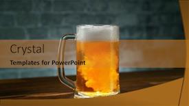  Presentation with brewed - Slide set with freshly-brewed-beer background and a gold colored foreground