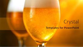  Presentation with brewed - PPT theme having freshly-brewed-beer background and a gray colored foreground