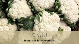  Presentation with wicker - Theme consisting of freshly-cauliflowers-in-a-wicker background and a soft green colored foreground