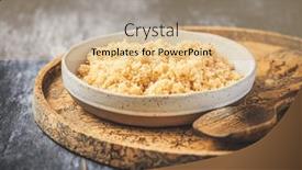  Presentation with grains - PPT theme consisting of freshly-cooked-bulgur-in-bowl background and a coral colored foreground