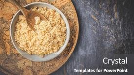  Presentation with grains - PPT layouts having freshly-cooked-bulgur-in-bowl background and a dark gray colored foreground