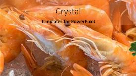  Presentation with shrimp - Amazing slides having freshly-cooked-prawns-shrimp backdrop and a gold colored foreground