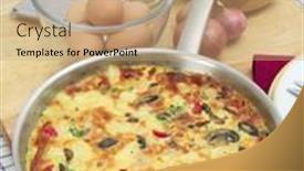  Presentation with tortilla - Colorful slide deck enhanced with freshly-cooked-spanish-omelet backdrop and a coral colored foreground