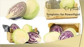  Presentation with cabbage - Beautiful slide deck featuring freshly-cut-red-and-white backdrop and a blonde colored foreground