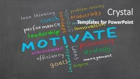  Presentation with business communication - PPT theme consisting of freshly-erased-blackboard-set background and a dark gray colored foreground