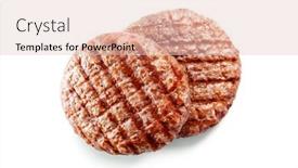  Presentation with burger - Cool new PPT theme with freshly-grilled-burger-patties-isolated backdrop and a lemonade colored foreground