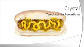  Presentation with grilled - PPT theme enhanced with freshly-grilled-hotdog-with-mustard background and a white colored foreground