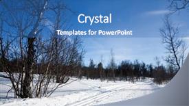  Presentation with foolishness cross - Theme with freshly groomed cross country ski background and a  colored foreground