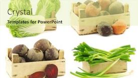  Presentation with cooking - Theme enhanced with freshly-harvested-cooking-vegetables background and a blonde colored foreground