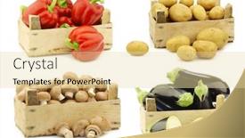  Presentation with cooking - Slide deck featuring freshly-harvested-cooking-vegetables background and a blonde colored foreground