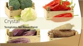  Presentation with cooking - Cool new PPT layouts with freshly-harvested-cooking-vegetables backdrop and a blonde colored foreground