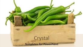  Presentation with jalapeno - Presentation theme with freshly harvested jalapeno peppers in a wooden crate on a white background background and a yellow colored foreground