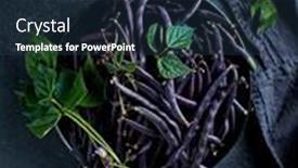  Presentation with french beans - PPT theme enhanced with freshly-harvested-purple-french-beans background and a tawny brown colored foreground