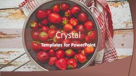  Presentation with strawberries - Audience pleasing PPT theme consisting of freshly-harvested-strawberries-metal-colander backdrop and a red colored foreground