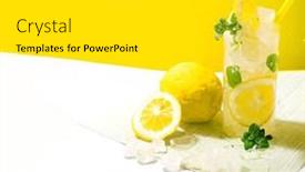  Presentation with lemonade - Slide set featuring freshly-made-organic-lemonade background and a light gray colored foreground