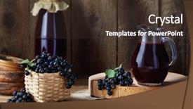  Presentation with grown - Beautiful slides featuring freshly picked home grown blackcurrants backdrop and a tawny brown colored foreground