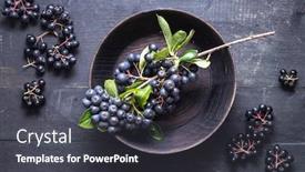  Presentation with berries - Colorful slide set enhanced with freshly-picked-homegrown-aronia-berries backdrop and a dark gray colored foreground