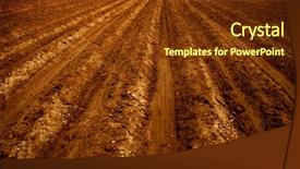  Presentation with agriculture crops - Presentation design featuring freshly plowed ploughed farm field background and a tawny brown colored foreground