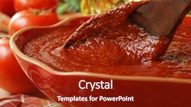  Presentation with olive oil - Audience pleasing PPT theme consisting of freshly prepared pasta or pizza backdrop and a crimson colored foreground