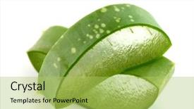  Presentation with aloe vera - Slide set having freshly sliced aloe vera showing background and a yellow colored foreground