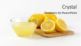  Presentation with cutting board - Colorful PPT theme enhanced with freshly squeezed lemon juice backdrop and a white colored foreground