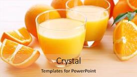  Presentation with orange juice - Cool new presentation theme with freshly squeezed orange juice close backdrop and a yellow colored foreground