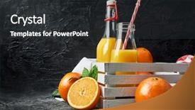  Presentation with grey black white - Cool new slides with freshly squeezed orange juice backdrop and a dark gray colored foreground