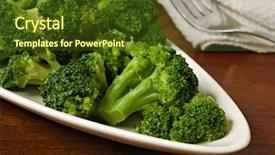  Presentation with napkin - PPT layouts having freshly steamed broccoli on plate background and a  colored foreground