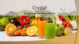  Presentation with juices - Cool new presentation theme with freshly vegetable juices for detox backdrop and a lemonade colored foreground