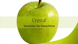 Presentation with water droplets - Slide deck consisting of freshly washed green apple covered in water droplets background and a yellow colored foreground