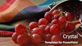  Presentation with spilling - Presentation featuring freshly washed red grapes spilling background and a tawny brown colored foreground