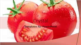  Presentation with water drops - Slide set consisting of freshly-washed-red-tomatoes-covered background and a red colored foreground