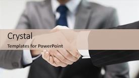  Presentation with shaking hands - Slides featuring freshman - businesss and office concept background and a lemonade colored foreground