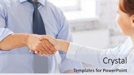  Presentation with shaking hands - Cool new slide set with freshman - businesss and office concept backdrop and a lemonade colored foreground