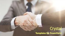  Presentation with shaking hands - Audience pleasing slides consisting of freshman - businesss and office concept backdrop and a tawny brown colored foreground