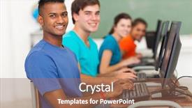  Presentation with high school diversity - Theme having freshman - group of diversity high school background and a violet colored foreground