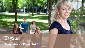  Presentation with college - Cool new presentation theme with freshman - portrait of college girl going backdrop and a coral colored foreground