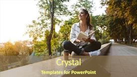  Presentation with student - Audience pleasing presentation consisting of freshman university - lovely young student girl sitting backdrop and a coral colored foreground